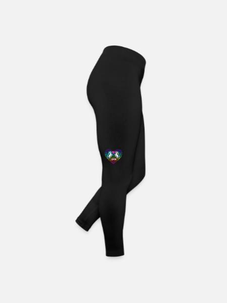 two unicorns Love Valentine's Day 2022 - Women’s Jersey Leggings - black - Right