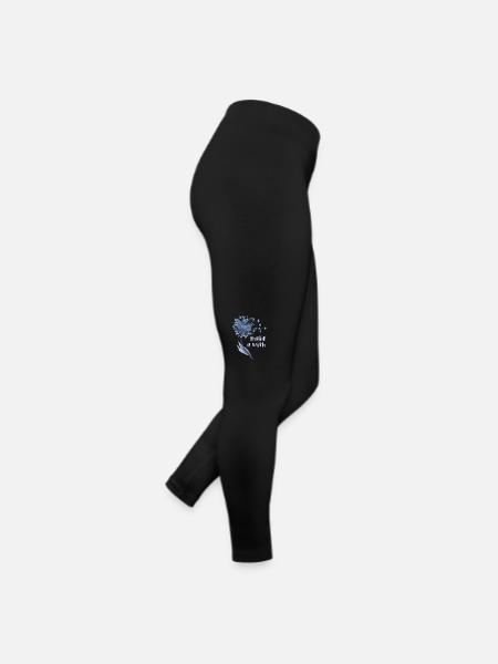 Wünsch dir was Löwenzahn Blume - Frauen Jersey Leggings - Schwarz - Rechts