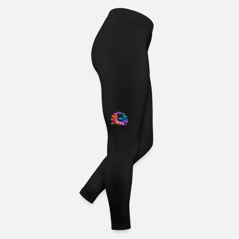 Fleurs arc-en-ciel colorées: beauté et joie Legging en jersey Femme