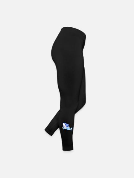 Dessin animé de requin - Legging en jersey Femme - noir - Droite