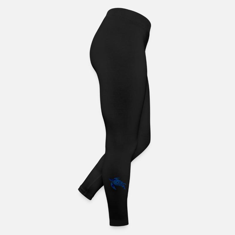 Bleu Tortue Tribal – Conception océanique Legging en jersey Femme