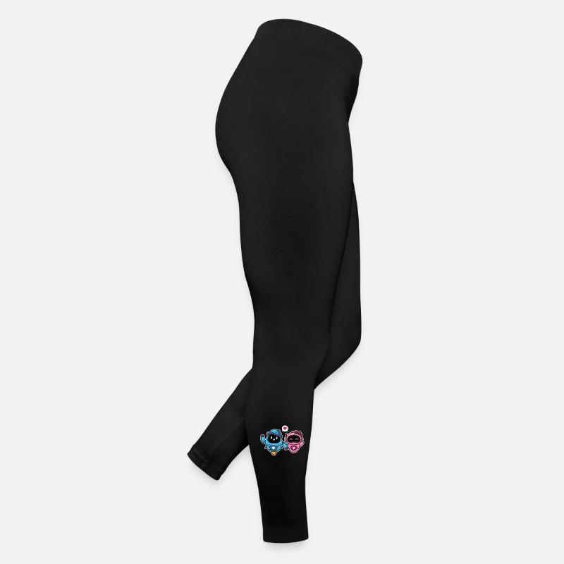 Cute Lovers and Romantic Robots for Couple Women’s Jersey Leggings