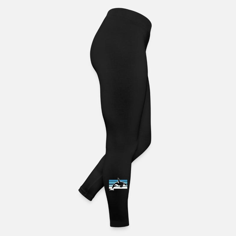 Orca im Ozeanstreifen Frauen Jersey Leggings