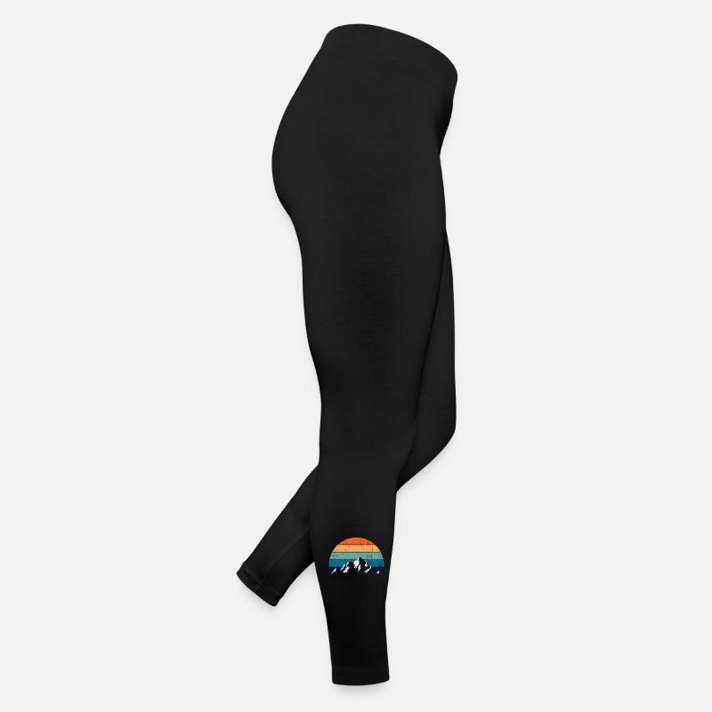 Gradient rétro du coucher de soleil de la montagne Legging en jersey Femme