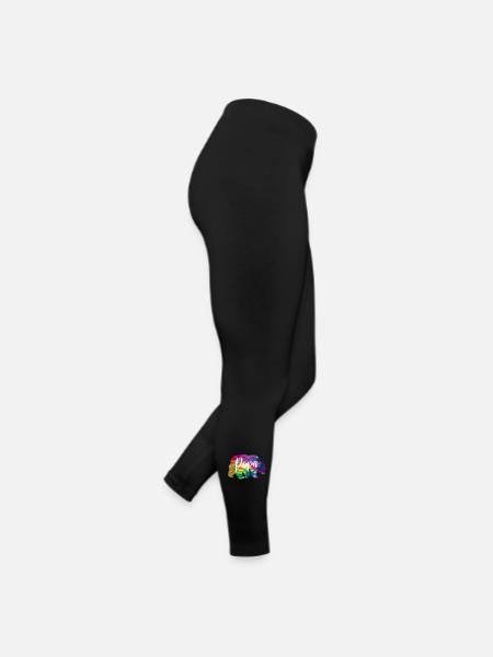 Bear Papa Batik Tie Dye - Women’s Jersey Leggings - black - Right