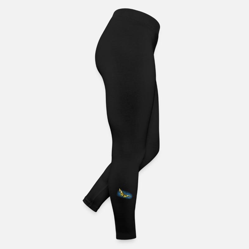 Yellow Butterfly Blue Accent Women’s Jersey Leggings