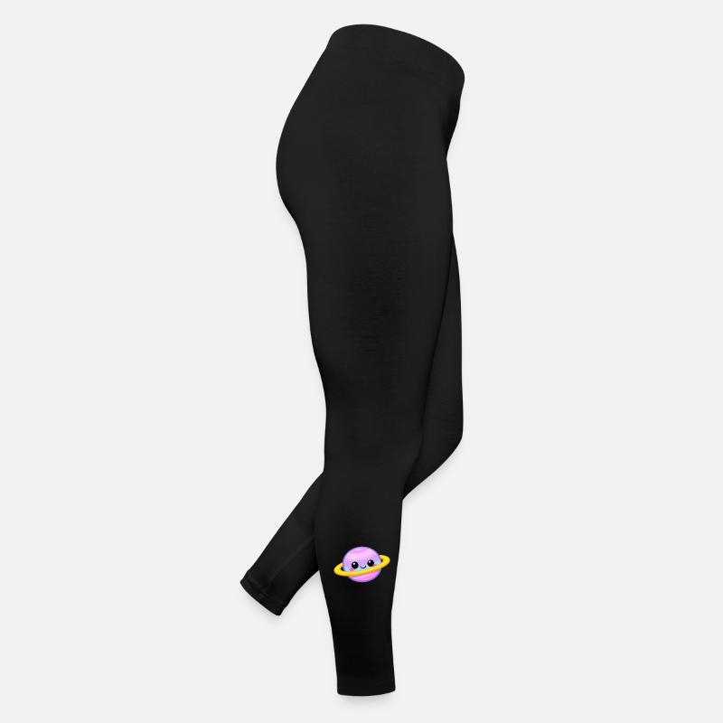 Pastel Kawaii Planet with Ringed Smile Women’s Jersey Leggings