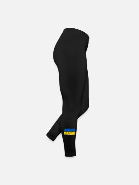 Drapeau Ukraine Drapeau Grunge Rétro Vintage - Legging en jersey Femme - noir - Droite