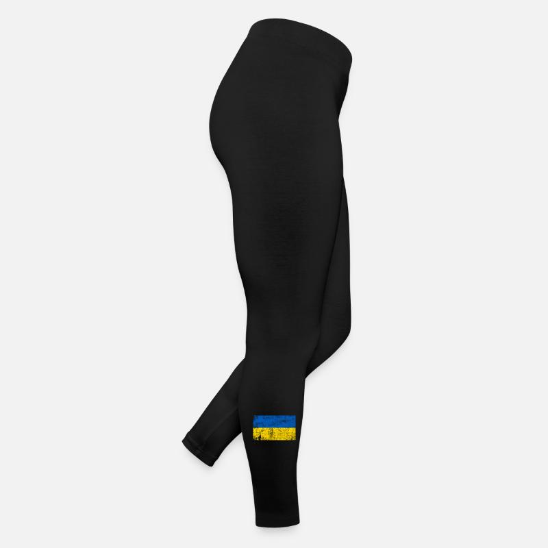Drapeau Ukraine Drapeau Grunge Rétro Vintage Legging en jersey Femme