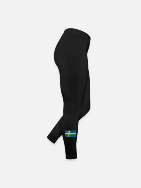 Schweden Flagge Fahne Grunge Retro Vintage - Frauen Jersey Leggings - Schwarz - Rechts
