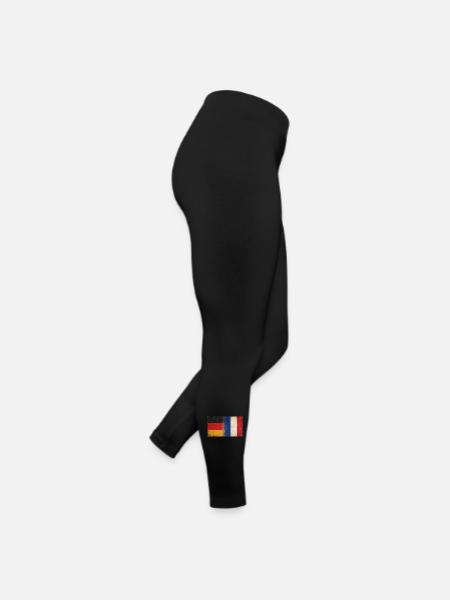 Deutschland Frankreich Freundschaft Grunge Flagge - Frauen Jersey Leggings - Schwarz - Rechts
