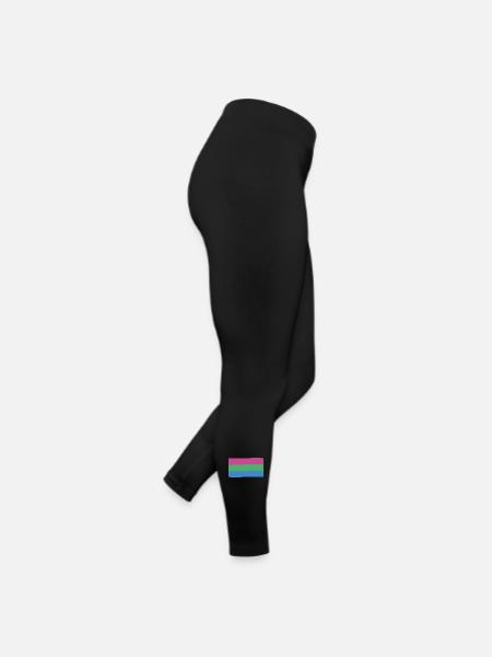 Polysexuelle Flagge: Stolz und Vielfalt - Frauen Jersey Leggings - Schwarz - Rechts