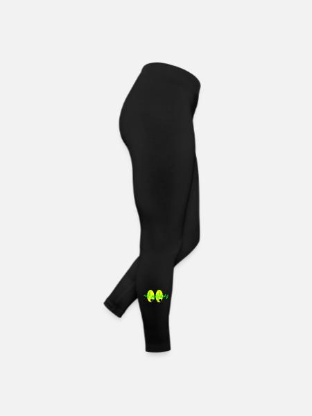 Pulsierende Augen Elektro Muster - Frauen Jersey Leggings - Schwarz - Rechts