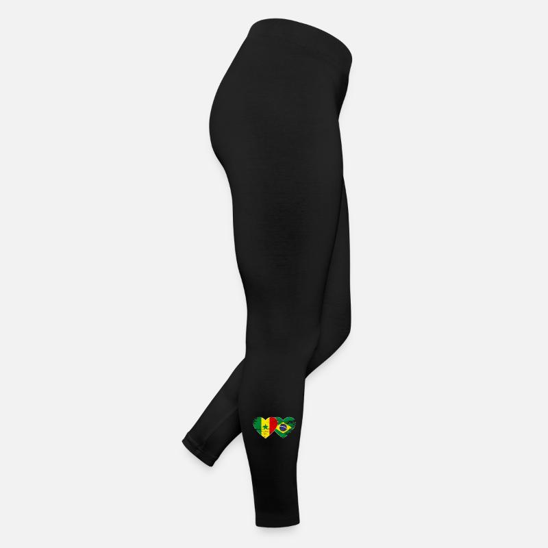 Senegal Brasilien Flagge Hände Herzform used Frauen Jersey Leggings