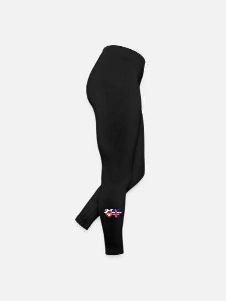 Cœur du drapeau du Groenland Islandade utilisé - Legging en jersey Femme - noir - Droite