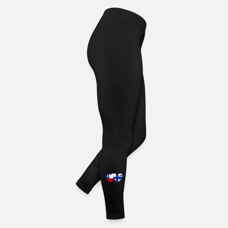 Cœur du drapeau du Chili Finlande Legging en jersey Femme