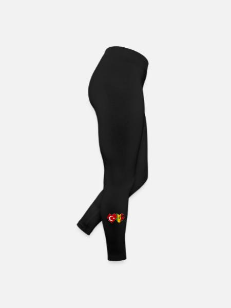 Türkei_Senegal_Flagge_Herz_used - Legging en jersey Femme - noir - Droite