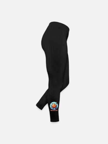 Versteck den Schmerz, kleine Seestern Seeigel - Frauen Jersey Leggings - Schwarz - Rechts