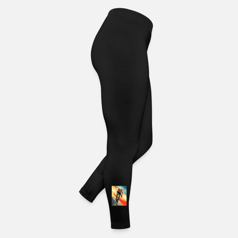 Art moderne Rayures colorées et rues Cyclisme Legging en jersey Femme