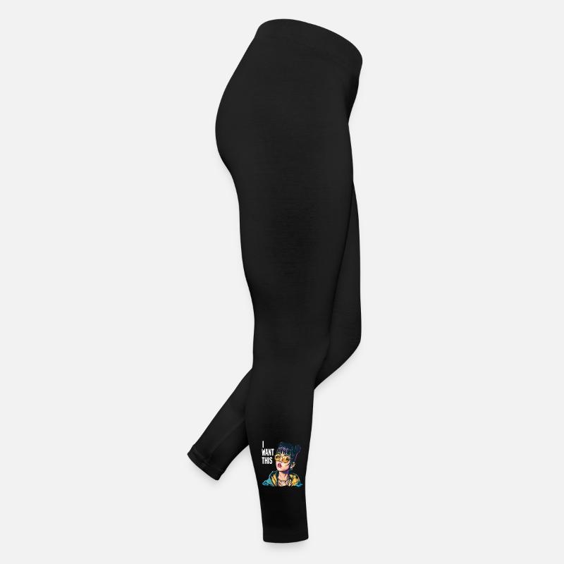 Sportliches cooles Cartoon-Mädchen: Ich will das! Frauen Jersey Leggings