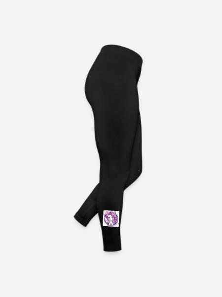 Comic Anime Cat Looking At You - Women’s Jersey Leggings - black - Right