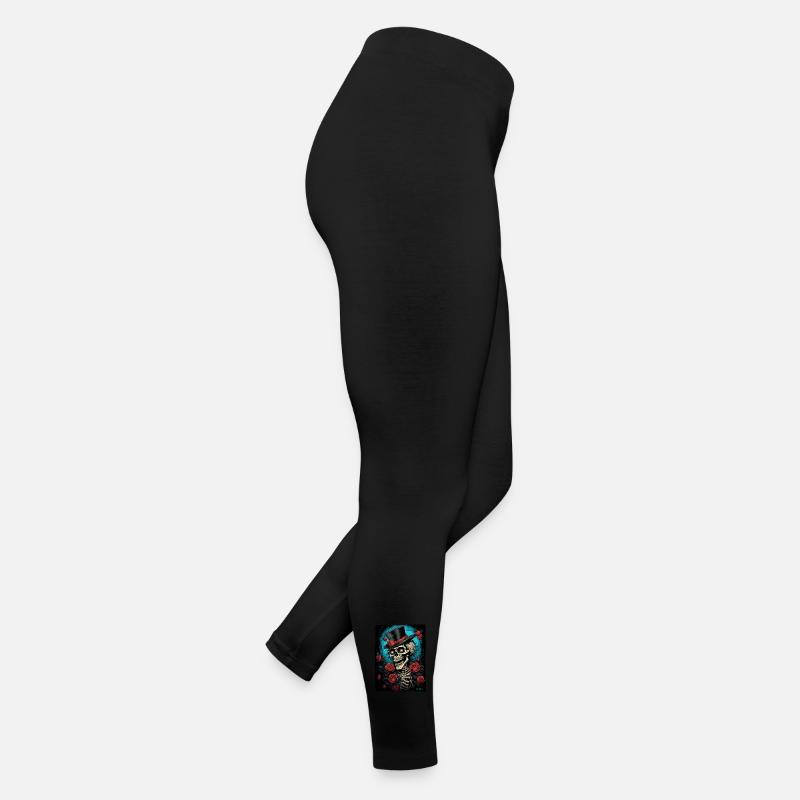 Skull Skeleton Gentleman and Roses Women’s Jersey Leggings