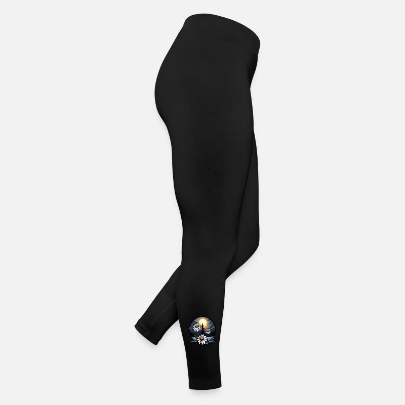 Nuit d’horreur : Fleurs et lune brillante Legging en jersey Femme