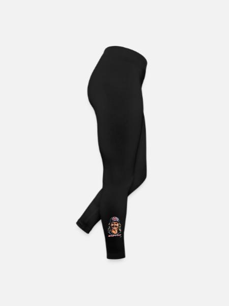 Trucker Bauer: mullet and mustache, best - Women’s Jersey Leggings - black - Right