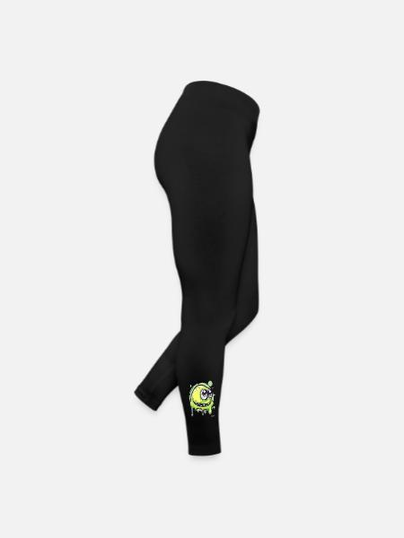 Lustiges Schleim-Monster - Frauen Jersey Leggings - Schwarz - Rechts
