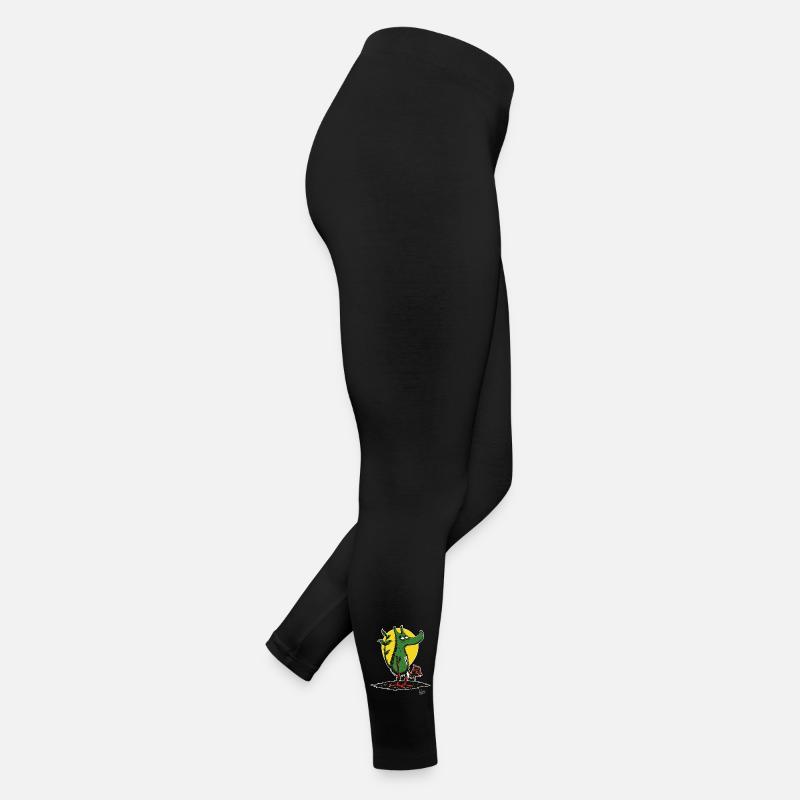 Ugly garden gnome monster with a rose Women’s Jersey Leggings