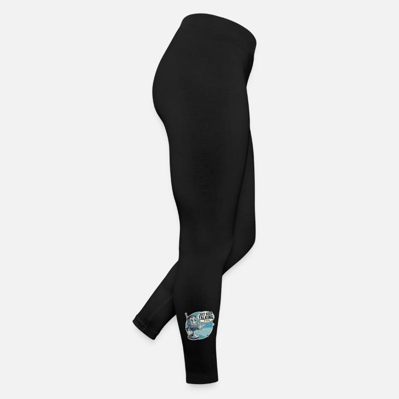 Vintage Cartoon Microphone, Just Keep Talking Women’s Jersey Leggings