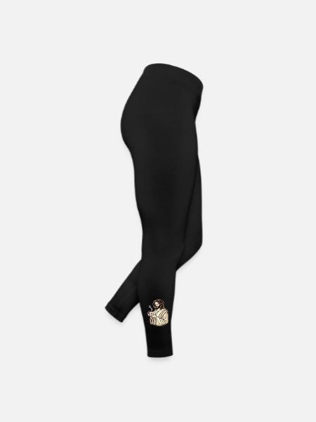 Jesus-Typ liebt Kaffee - Frauen Jersey Leggings - Schwarz - Rechts