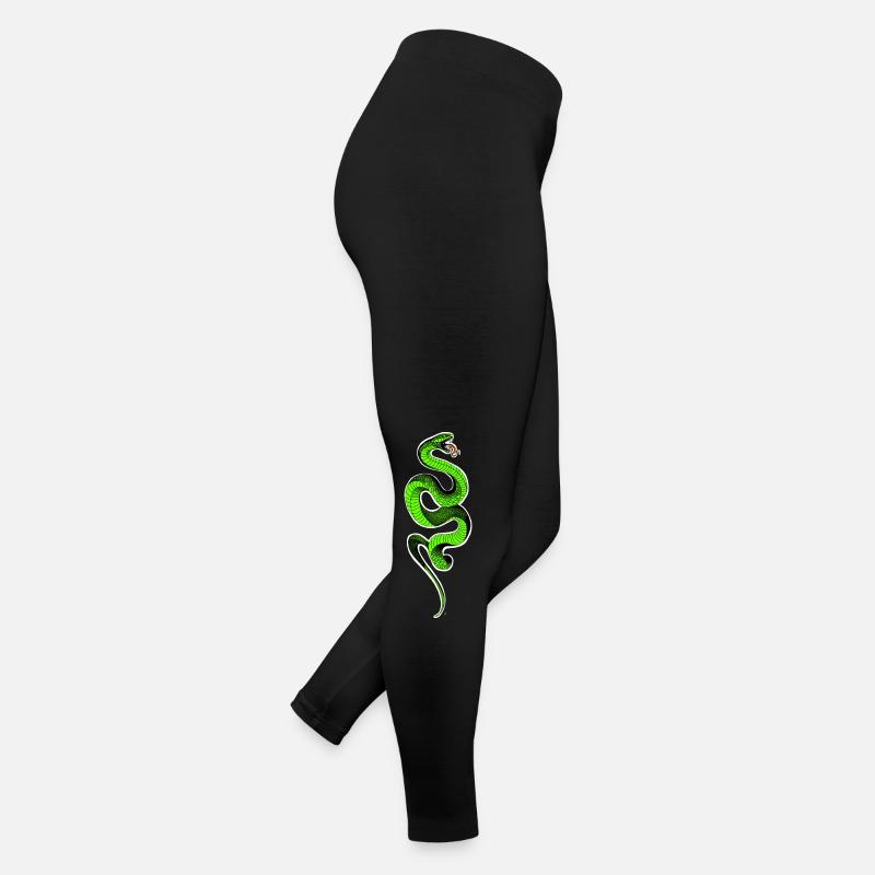Green Snake - Women’s Jersey Leggings - black