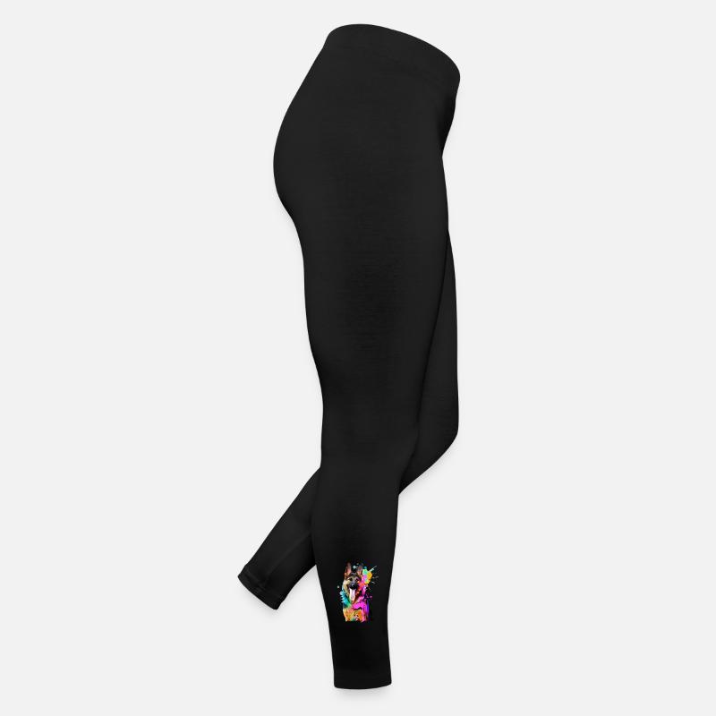 Farbkleckse Schäferhund Frauen Jersey Leggings