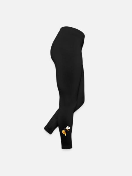 Abeille en nid d’abeille - Legging en jersey Femme - noir - Droite