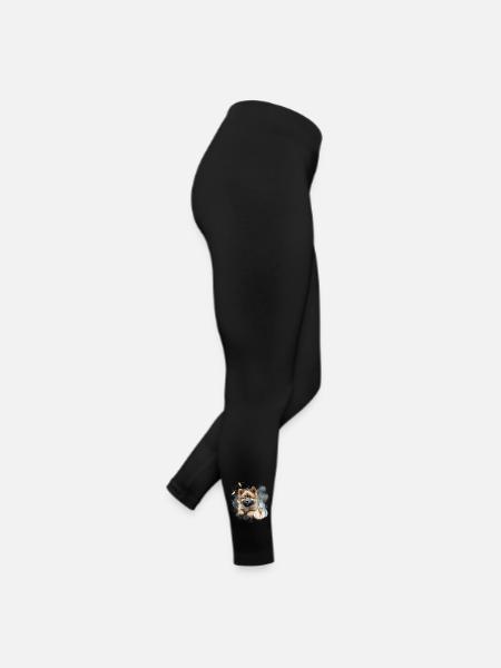 Herbst Eurasier | Aquarell - Frauen Jersey Leggings - Schwarz - Rechts