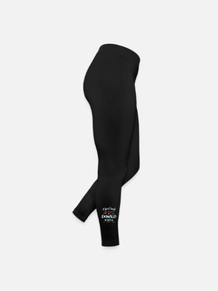Donald - Keine Panik. Alles wird gut - Frauen Jersey Leggings - Schwarz - Rechts