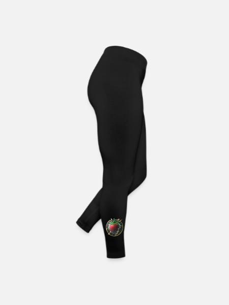 Erdbeere 3D Frucht Obst Abstrakt Gen Z Vegan - Frauen Jersey Leggings - Schwarz - Rechts
