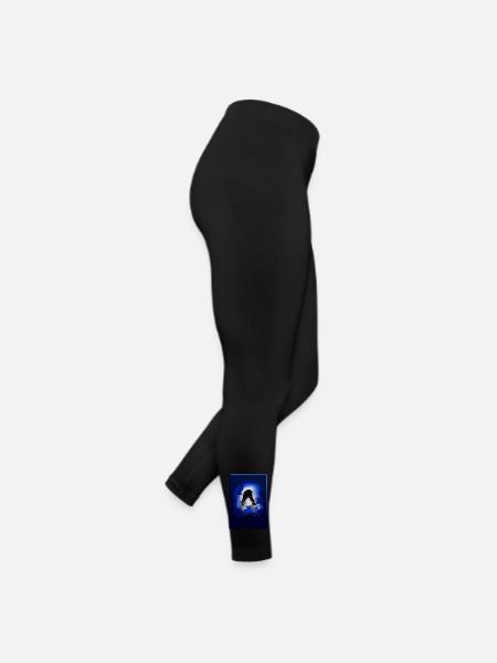 Forest Christmas in silhouette style - Women’s Jersey Leggings - black - Right