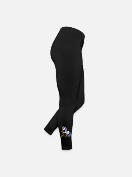 Unicorn hugging tree - Women’s Jersey Leggings - black - Right