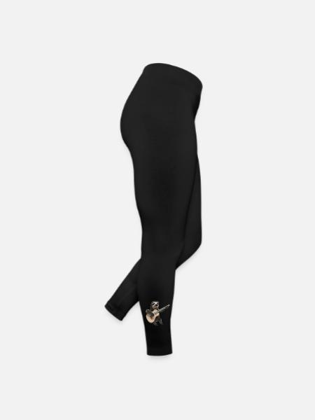 Faultier mit Gitarre - Frauen Jersey Leggings - Schwarz - Rechts