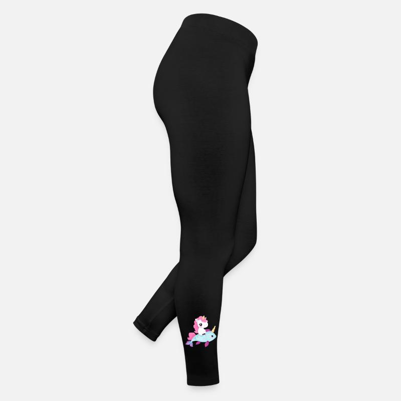 Unicorn rides on fish Women’s Jersey Leggings