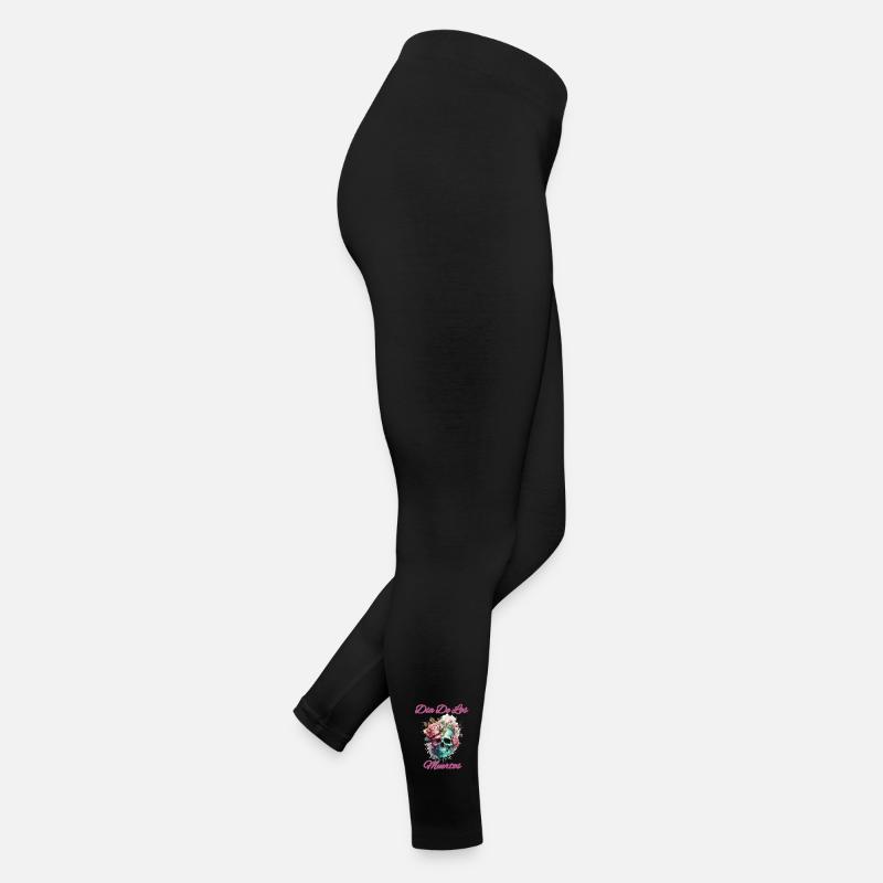 Crâne avec toboggan de fleurs De Los Muertos Legging en jersey Femme