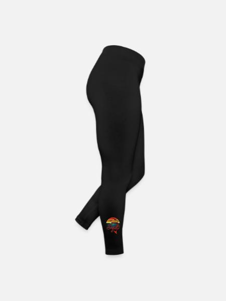 Moin Sylt mit Möwe im Retro Style-Insel Sylt - Frauen Jersey Leggings - Schwarz - Rechts