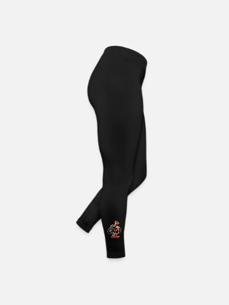 Vintage Biker Retro Motorcycle Pin Up Girl - Women’s Jersey Leggings - black - Right