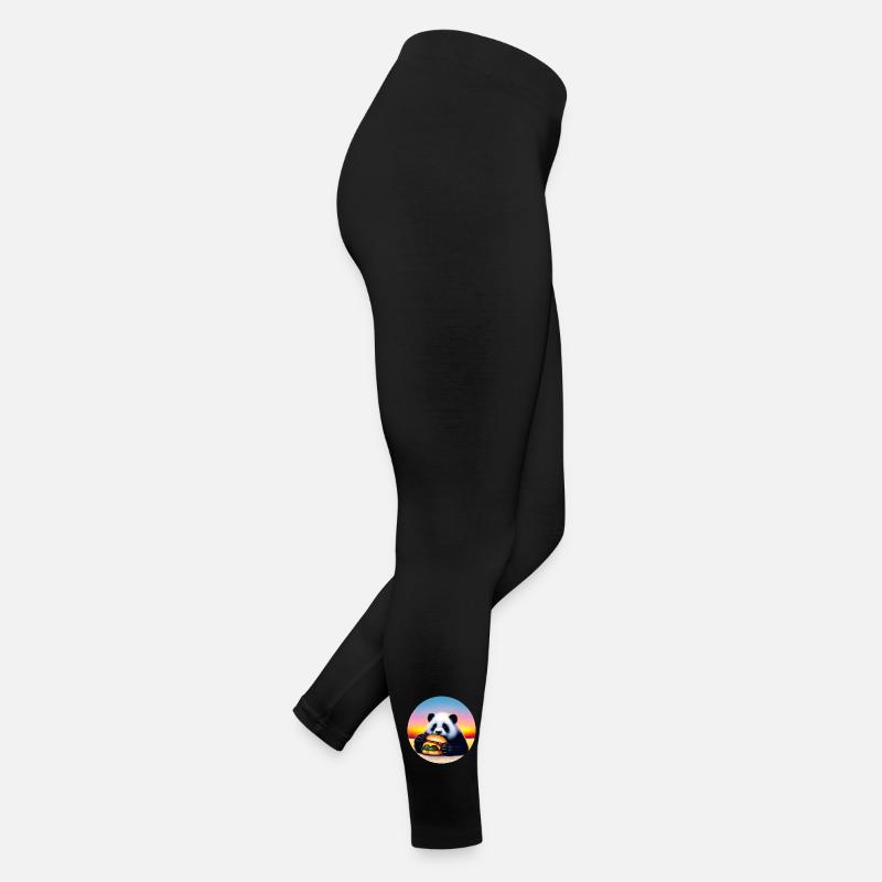 Panda at Cheeseburger Sunset Women’s Jersey Leggings