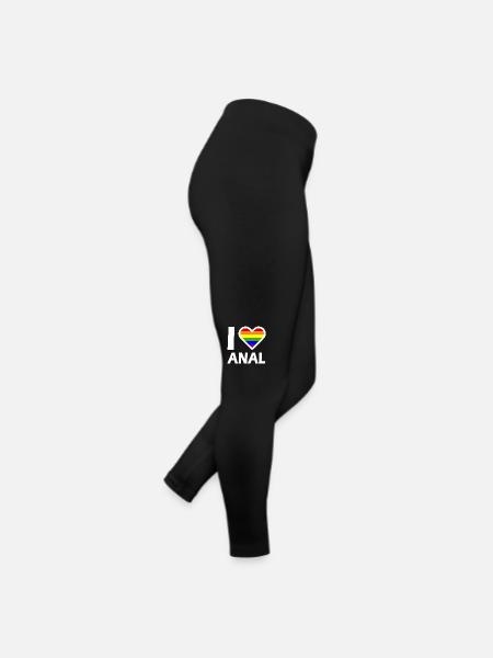 I love anal - Frauen Jersey Leggings - Schwarz - Rechts