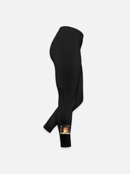 Pomeranian Liebhaber - Frauen Jersey Leggings - Schwarz - Rechts