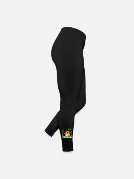 Pomeranian Liebhaber - Frauen Jersey Leggings - Schwarz - Rechts