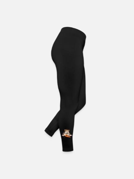 Chat amateur de pizza - Legging en jersey Femme - noir - Droite